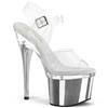 Pleaser - ESTEEM708 Sandale à bride à la cheville, Pole dance chaussures - Couleur argent/Transparent Product image